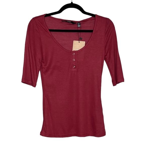 NWT Vero Moda Tibetan Red Top Size Small - Picture 1 of 8